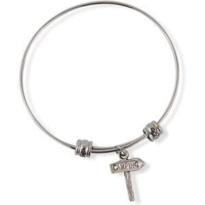 Camper Camp Camping Sign Bangle Bracelet Jewelry